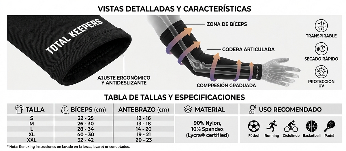 Manguitos de Compresión Deportivos TKG - Total Keepers
