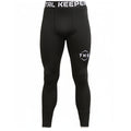 TOTAL KEEPERS black compression tights with TKG logo on thigh, ideal for high-intensity training.