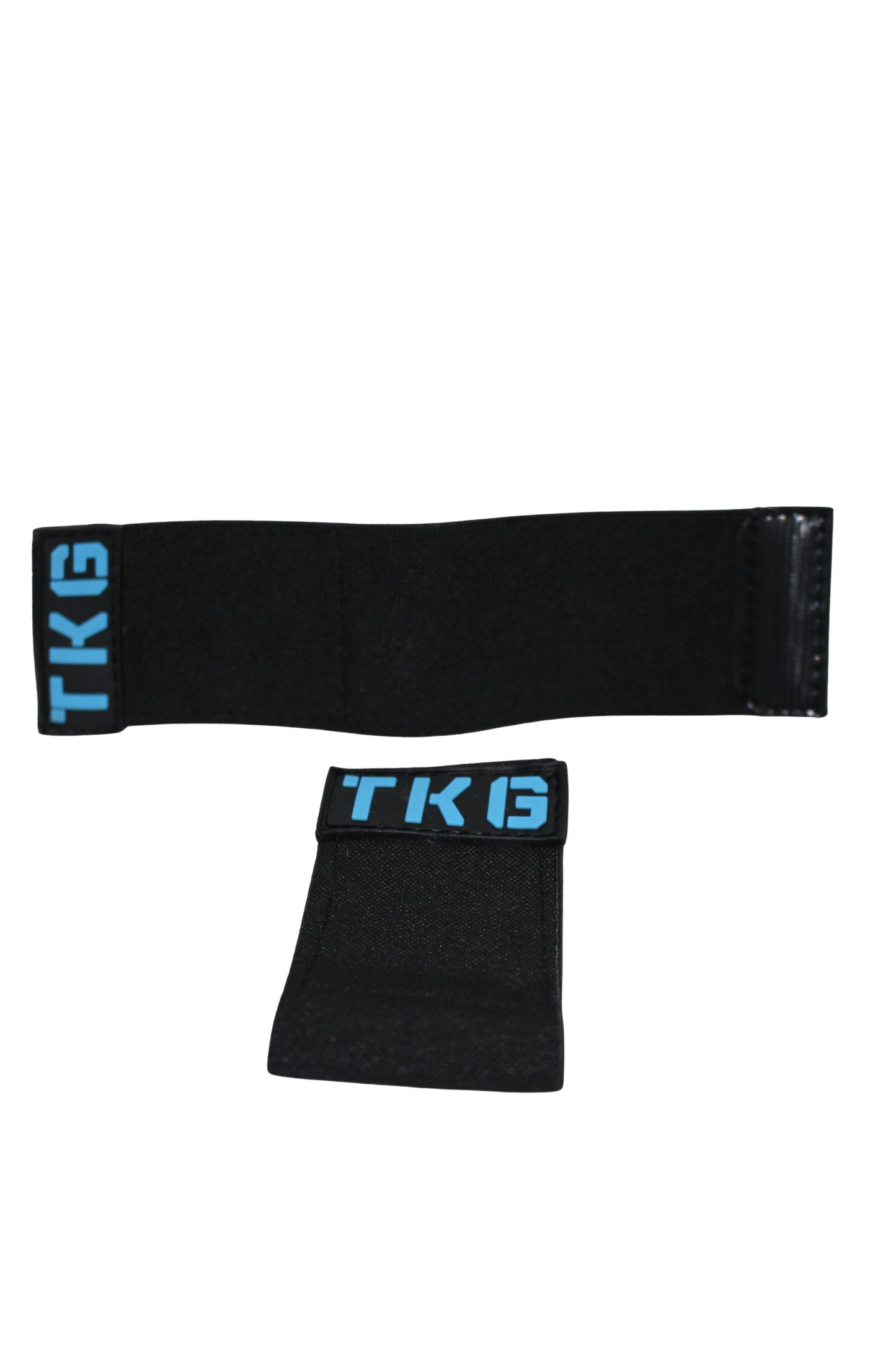 TOTAL KEEPERS GEKKO AQUA black neoprene goalkeeper glove strap with blue TKG logo